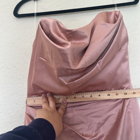 HOUSE OF CB S D-DD‎  'Adrienne' Blush Satin Strapless Gown NWOT - Picture 8 of 14